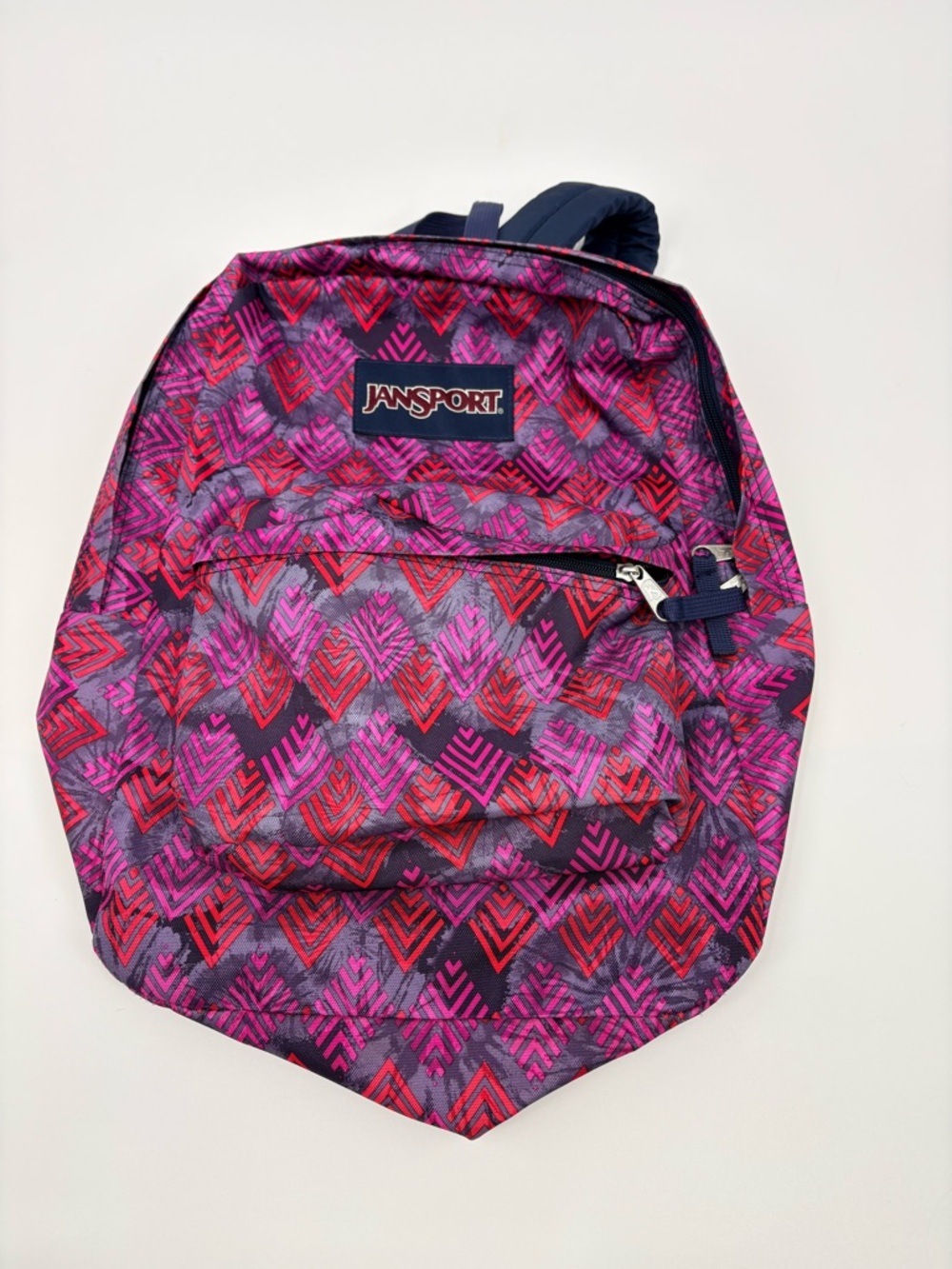Jansport Purple and Pink Chevron Pattern Backpack